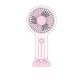 Ventilador mini con soporte rosa