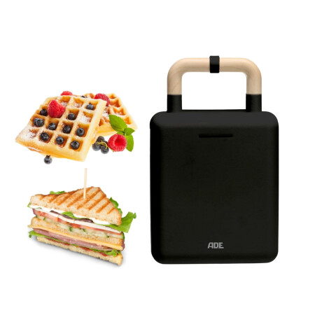 Waflera Sandwichera 2 en 1 Negra ADE Waflera Sandwichera 2 en 1 Negra ADE