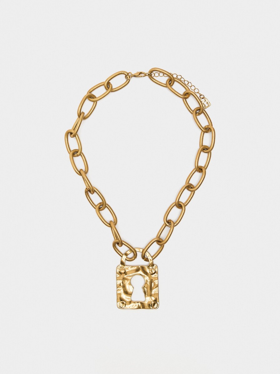 Collar Corto De Eslabones - dorado 