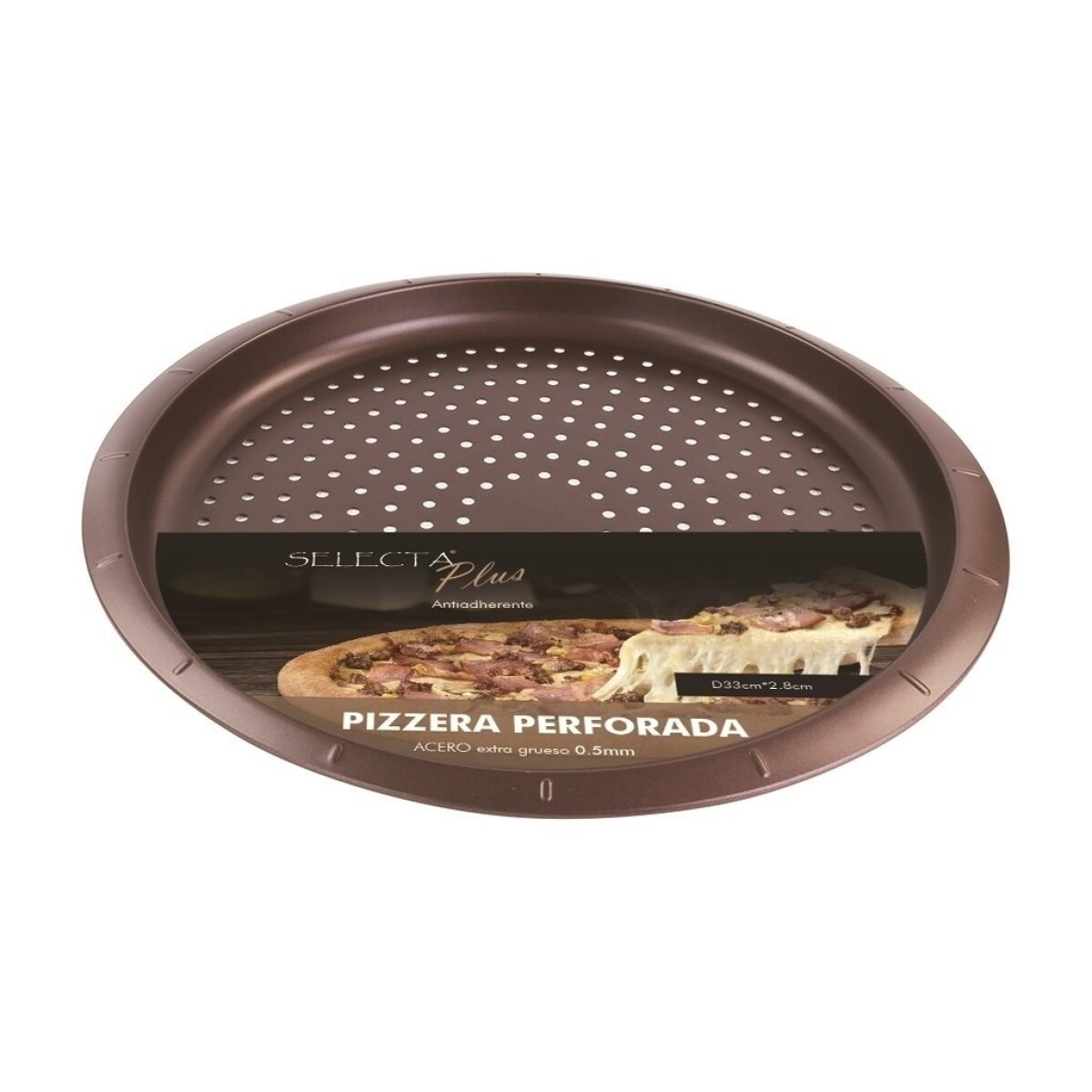 PIZZERA FONDO PERF ACERO D33X2.8CM ESP 0.5MM CHOCO 