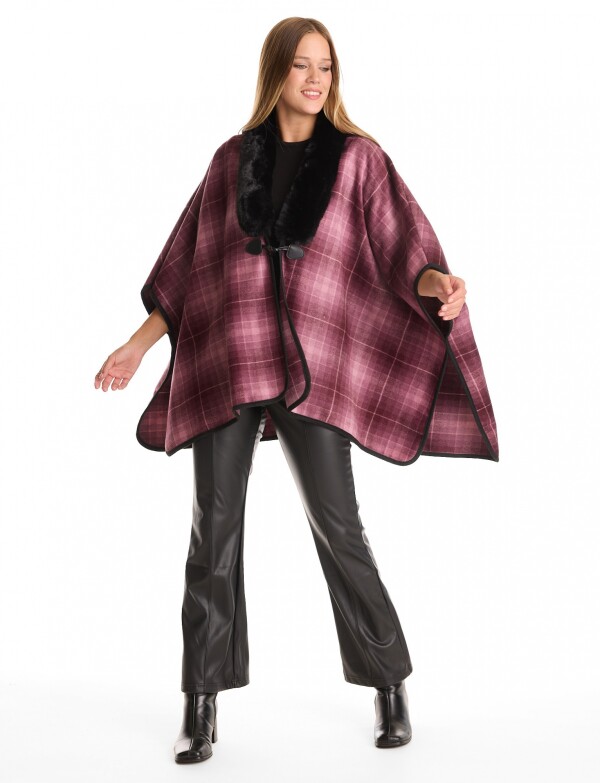Ruana Faux Fur ROSA/MULTI