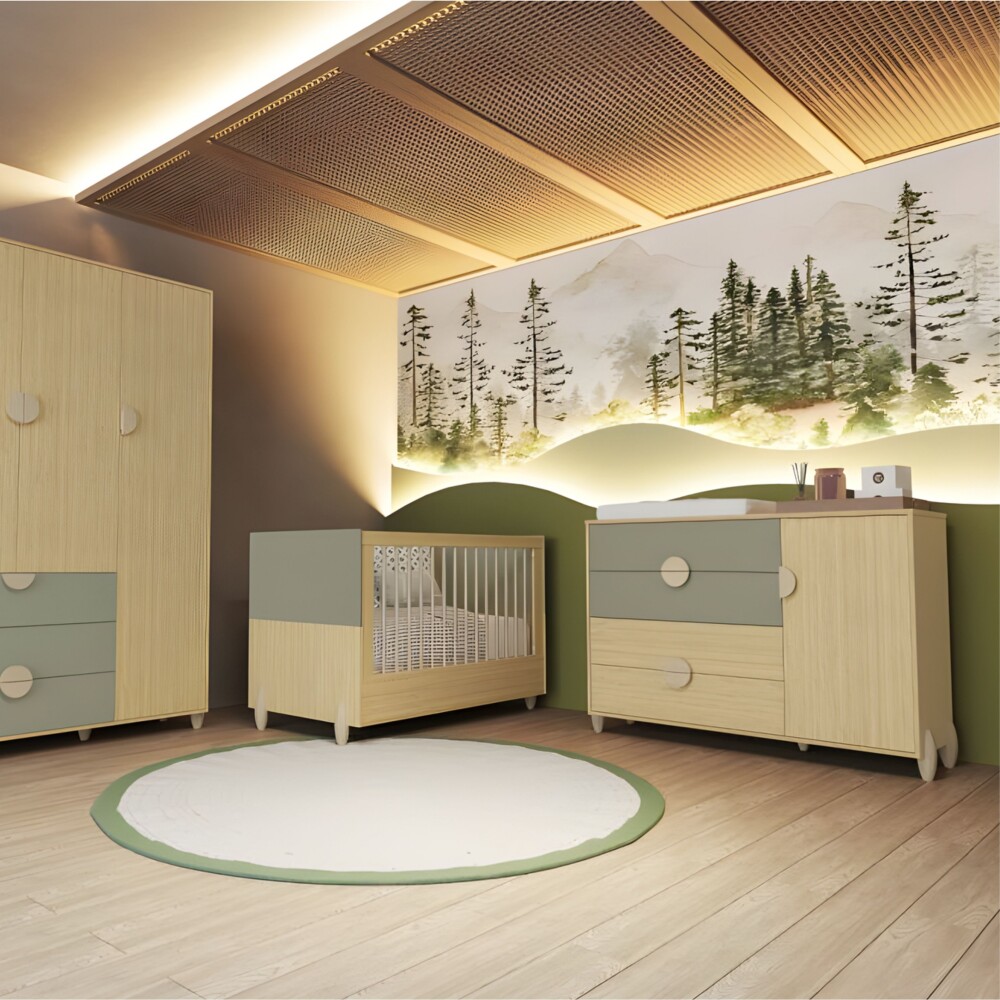 Cómoda Zapatera 4 Cajones 1 Puerta - Gracia Verde