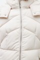 Campera capitoneada con capucha desmontable beige