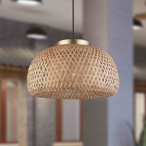 Lámpara colgante campana bambú 1xE27 Ø38,5cm IX9138