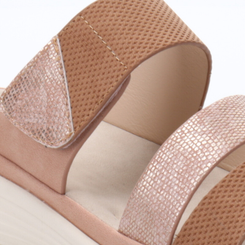 Sandalias de Mujer Lady Confort s DINAN con dos tiras Marrón Camel