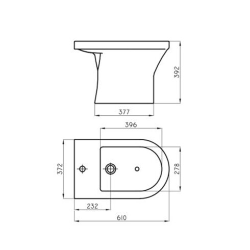 SANITARIO BIDET VARESE BLANCO BRILLO LOZA BAÑO 1 AGUJERO 000