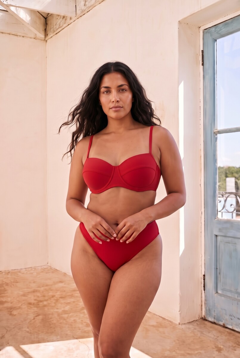 BRA LUCRECIA CON COPA Y ARO - ROJO 