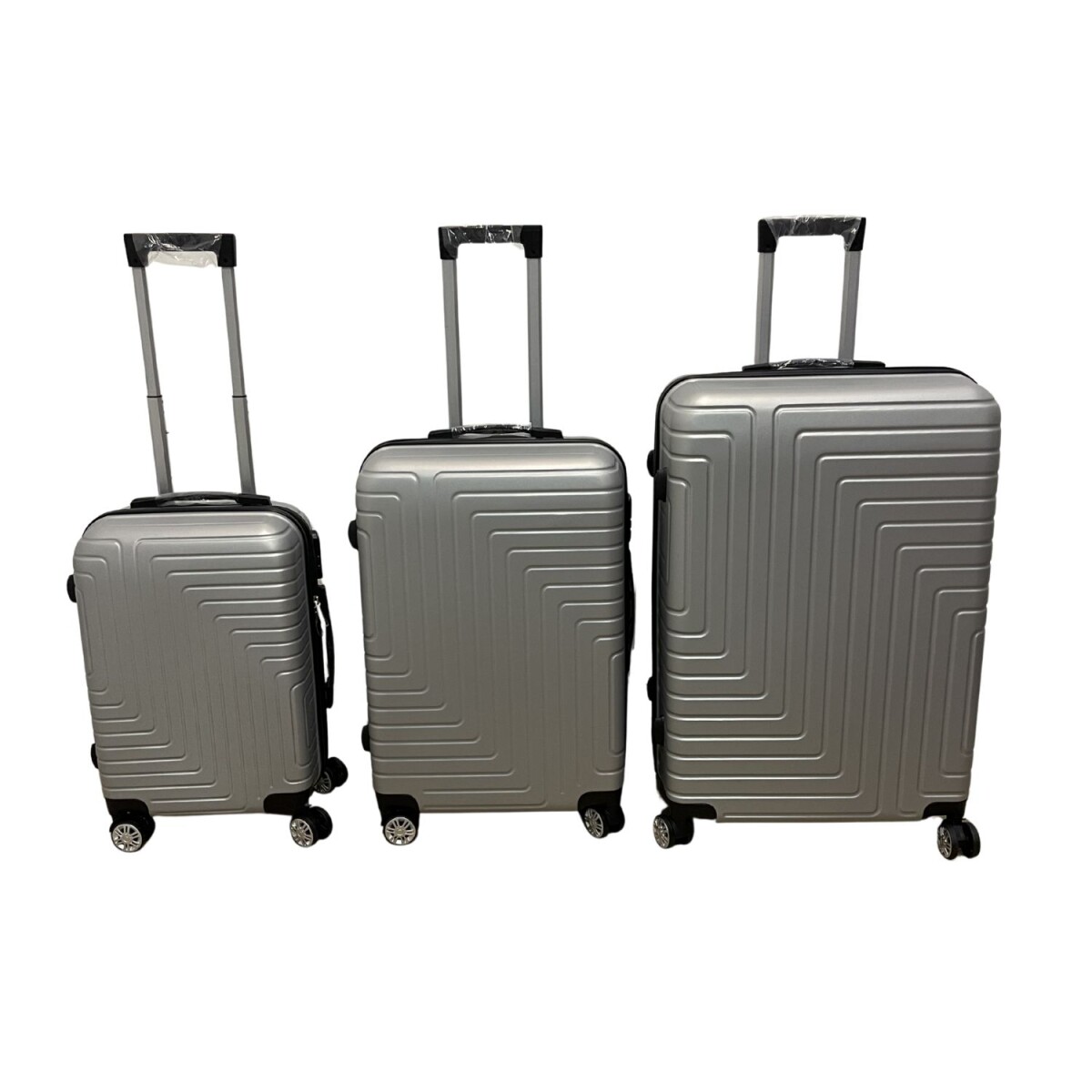 Set de 3 Valijas de Mano Rígidas - Plateado 