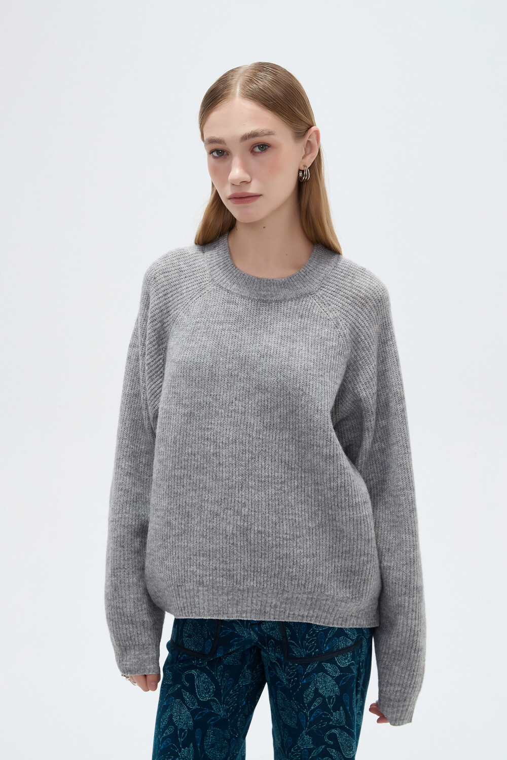 Sweater Chulia Gris Melange Medio