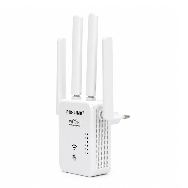 Repetidor WiFi Pix-Link 300Mbps 4 Antenas Blanco