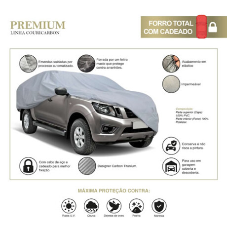 Funda para camionetas pick up doble cabina con filtro UV, Material Premium Eco Cuero, Marca Carrhel Funda para camionetas pick up doble cabina con filtro UV, Material Premium Eco Cuero, Marca Carrhel