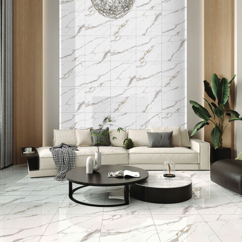CERAMICA PISO 55.4X55.4 MARMOLADO GRIS BRILLO GAMAS DE GRIS