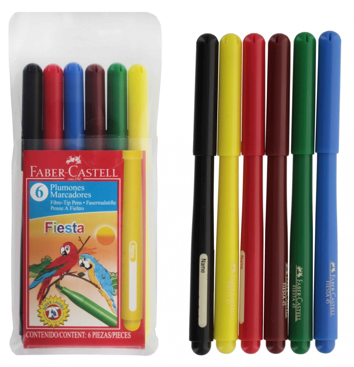 MARCADOR FABER CASTELL WINNER 30656 GRUESO X 6 COLORES 