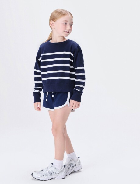 BUZO INFANTIL DE PUNTO A RAYAS AZUL