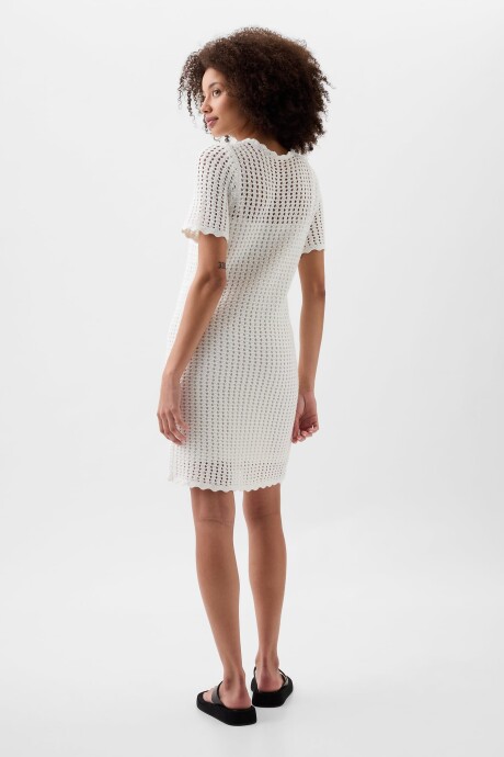Vestido Crochet Mujer New Off White