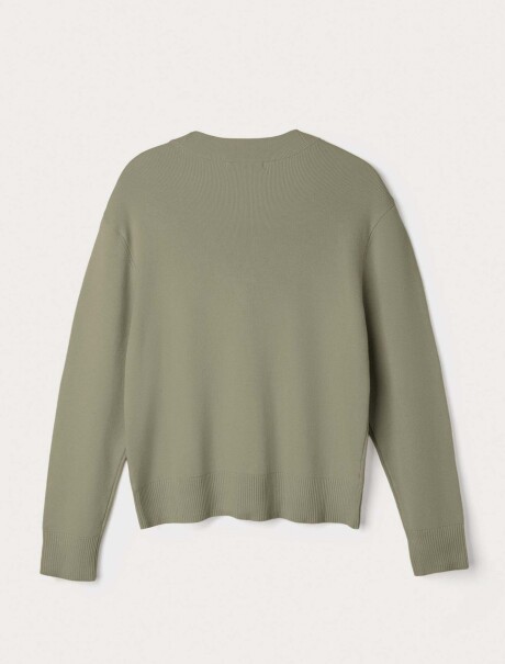 CÁRDIGAN DE PUNTO CON CUELLO EN V VERDE