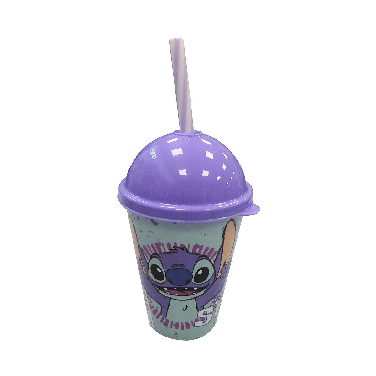 Vaso Plástico Milkshake con Pajita Stitch 280 ml 