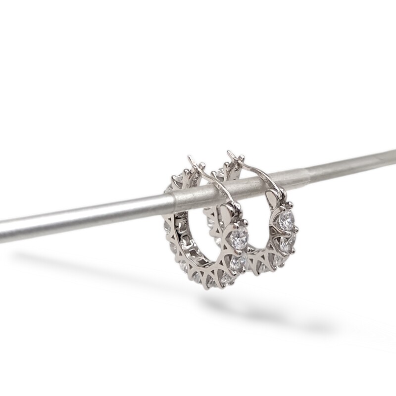 Caravanas Aros de zirconias -Plata 925-Piedra Zirconia-Ca3086 Conpiedra