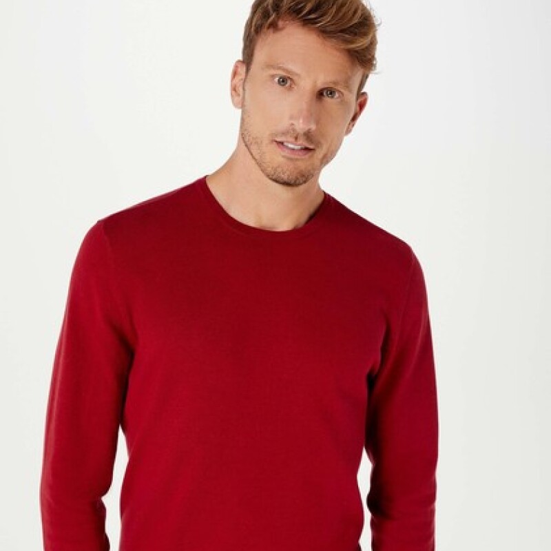 BLUSAO MASCULINO ADULTO (SWEATER) ROJO OSCURO
