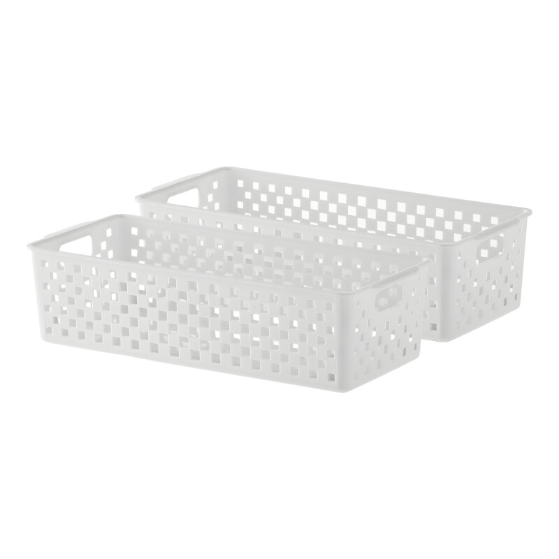 Set x2 Cesto organizador Quadratta calado GS BLANCO