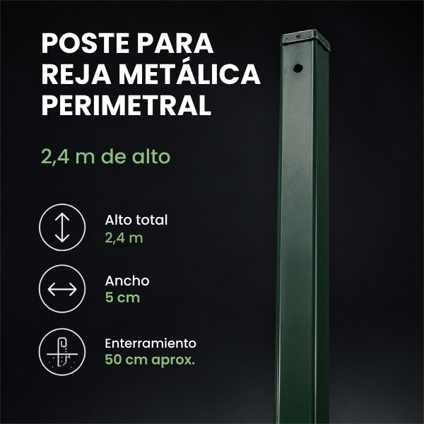Poste para Cerco Perimetral 2,4 m Verde