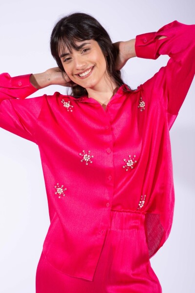 Camisa satén dúo Fucsia