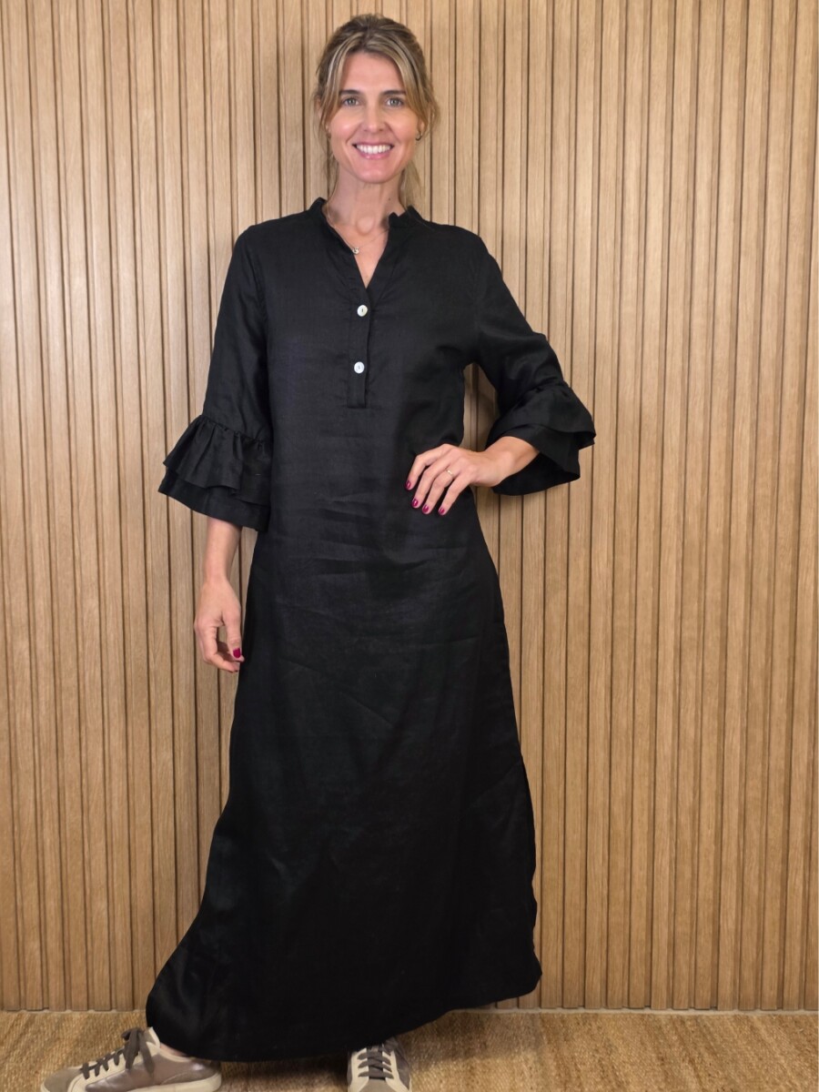 Vestido Flamenco - Lino Negro 