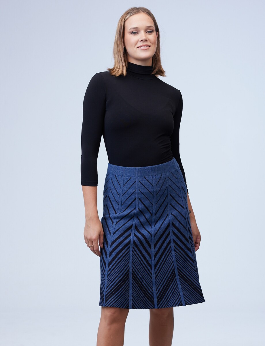 Falda Tejida Zigzag - Azul/multi 