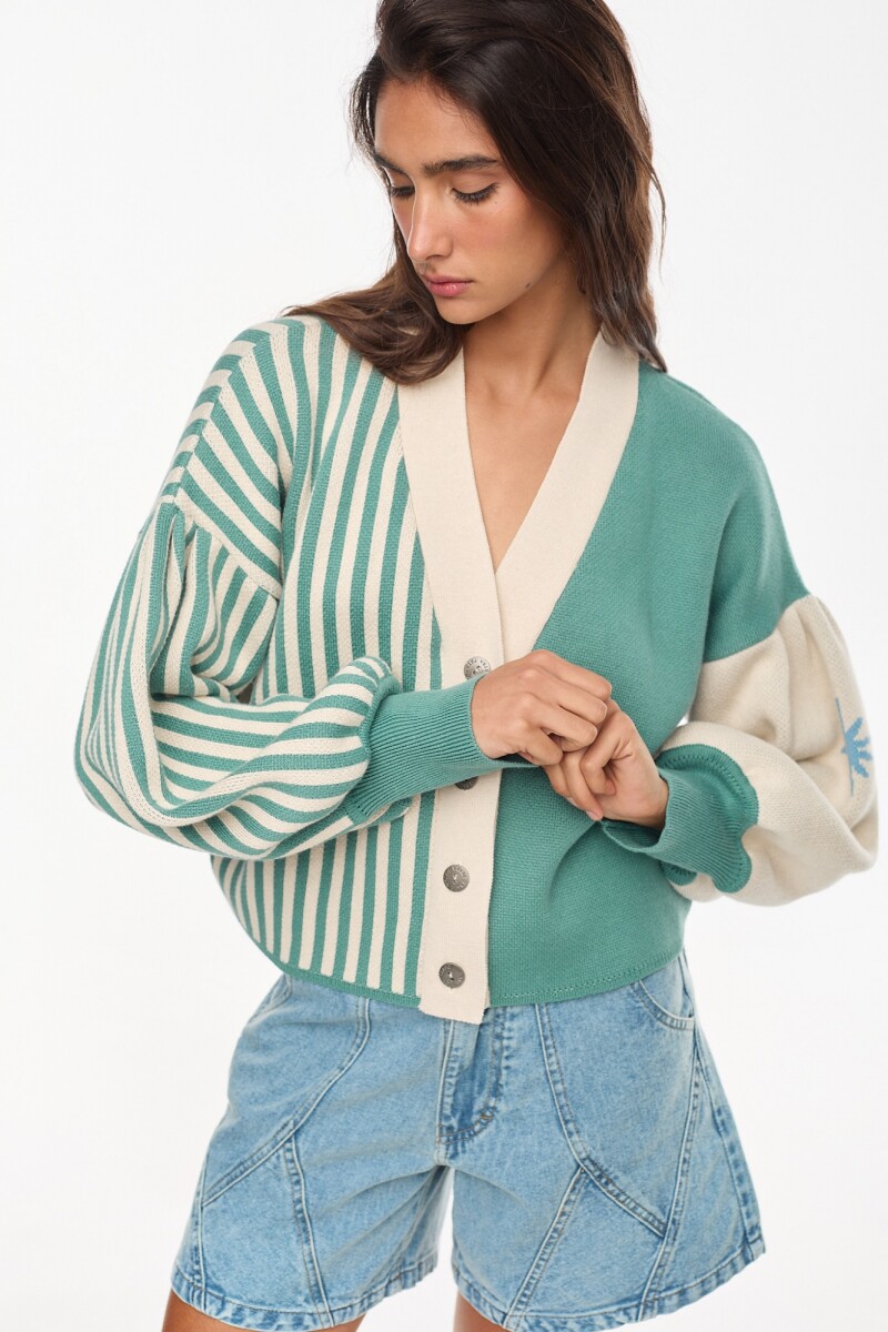 Cardigan Play Crudo/Verde