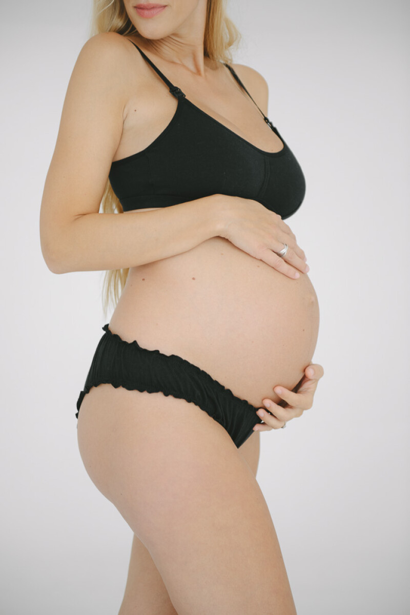 Vedetina Cata – Algodón suave con frunces, sexy y divertida Negro