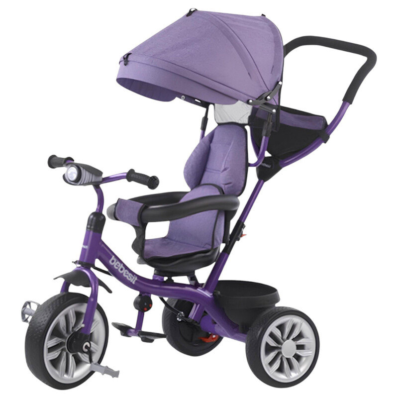 Triciclo 3 en 1 con techo Bebesit giratorio 360Â° Violeta