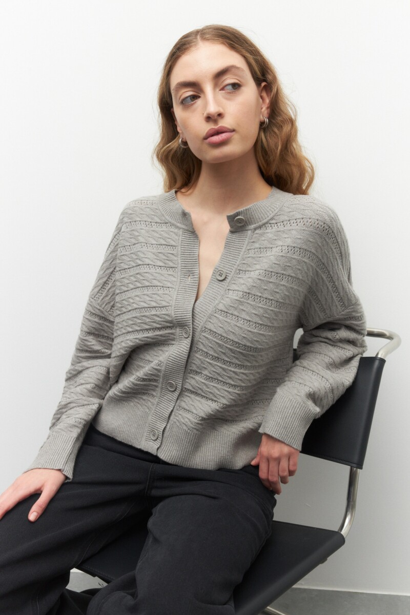 CARDIGAN TEO Gris Melange