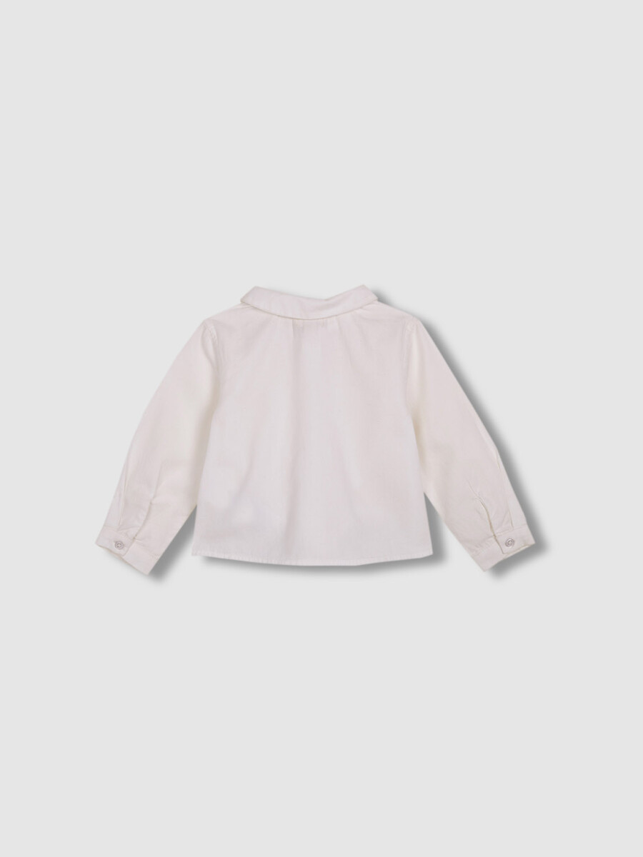 Camisa Cuello Pico Blanco Roto