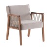 Butaca brazos madera clara - Cuerda Arena - Tapizado PU Blanco Butaca brazos madera clara - Cuerda Arena - Tapizado PU Blanco