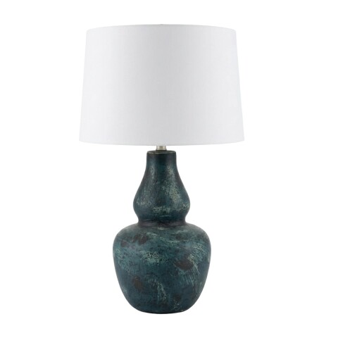 LAMPARA BLANCO C/BASE CERAMICA VERDE P/MESA Unica