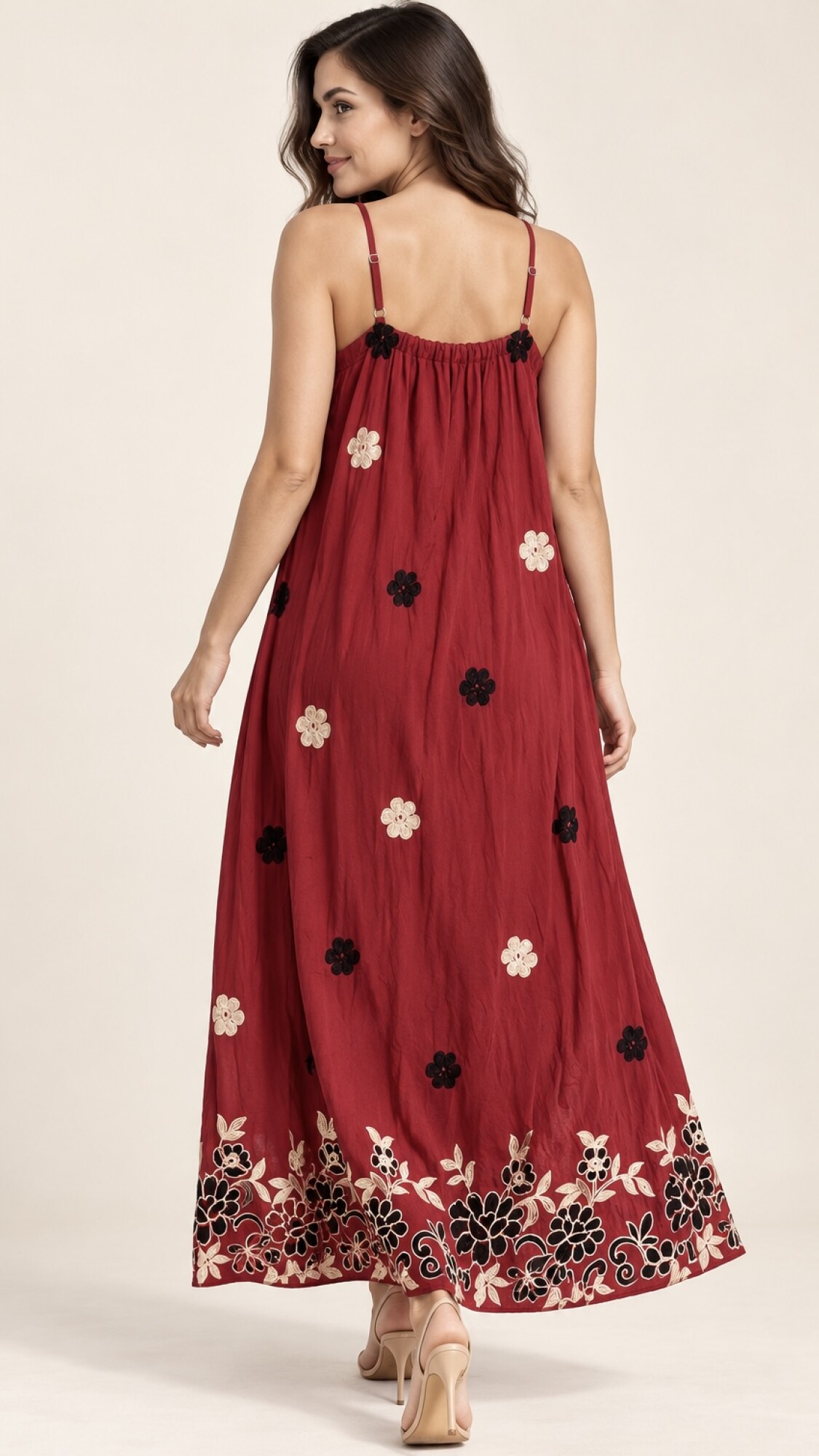 VESTIDO PERLA BORDO