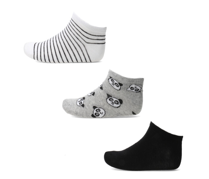Medias trainer pack x 3 Grey/Black/White