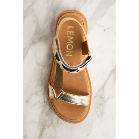 Sandalia Combinada Cuero Camel