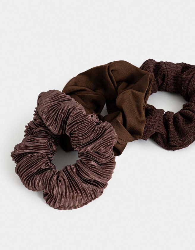 Skunzies Set por 3 Set De Scrunchies - Marron Chocolate
