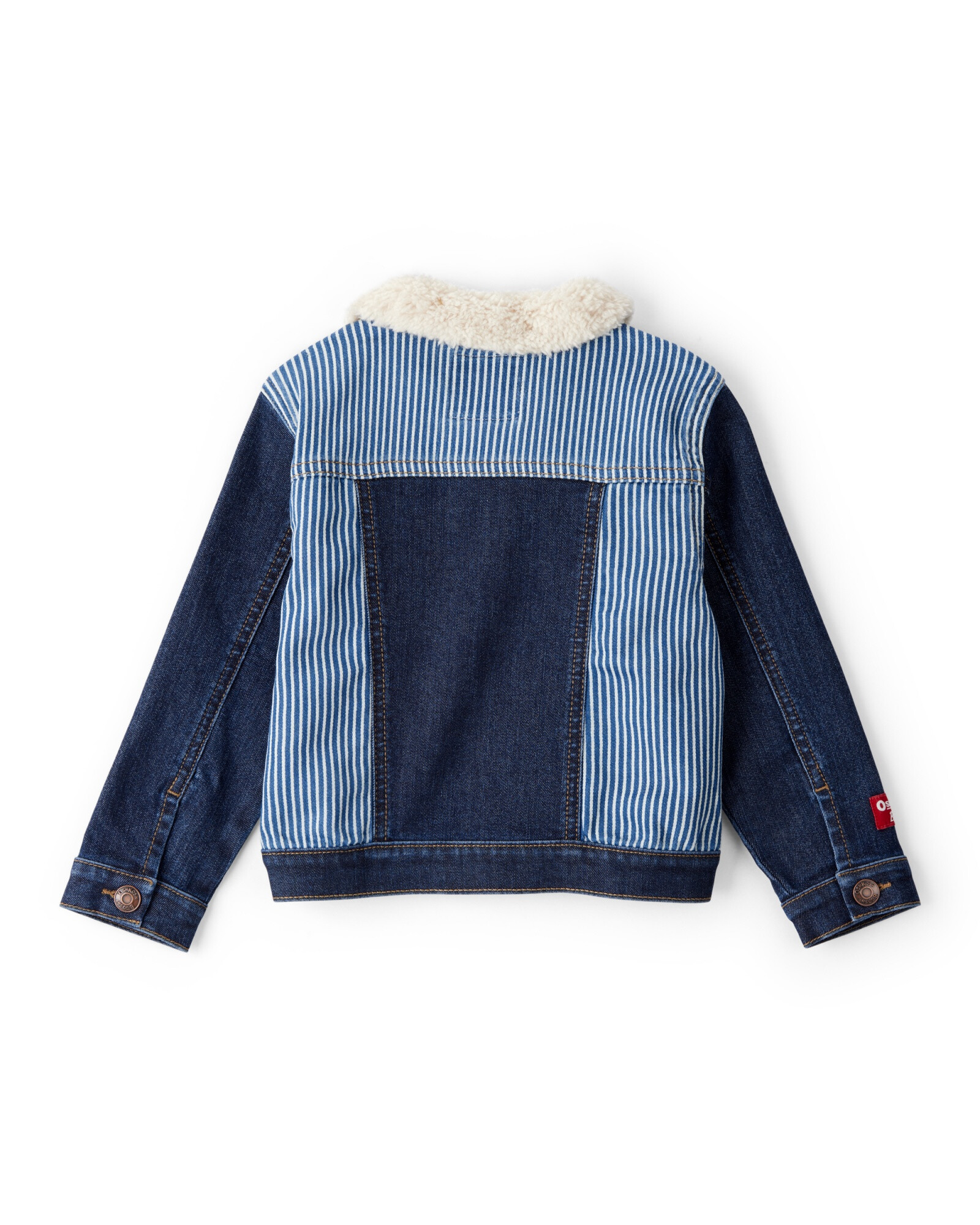Campera jean con cuello sherpa Sin color