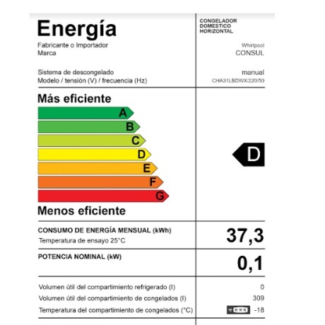 Freezer Horizontal Consul 309 lts CHA31LBDWX Freezer Horizontal Consul 309 lts CHA31LBDWX
