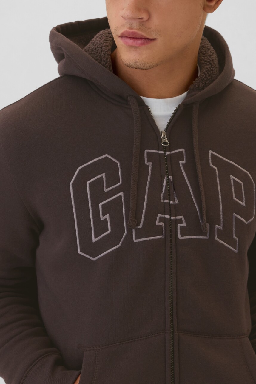 Canguro Con Corderito Logo Gap Hombre Terra Brown