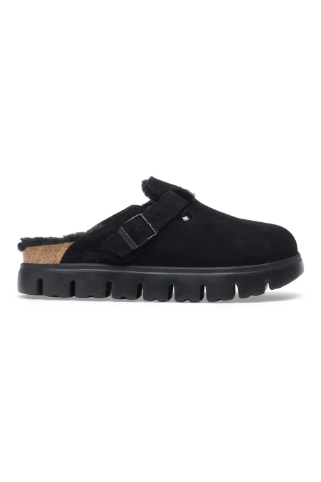 Zueco Boston Chunky Shearling Leve - Estrecho Black