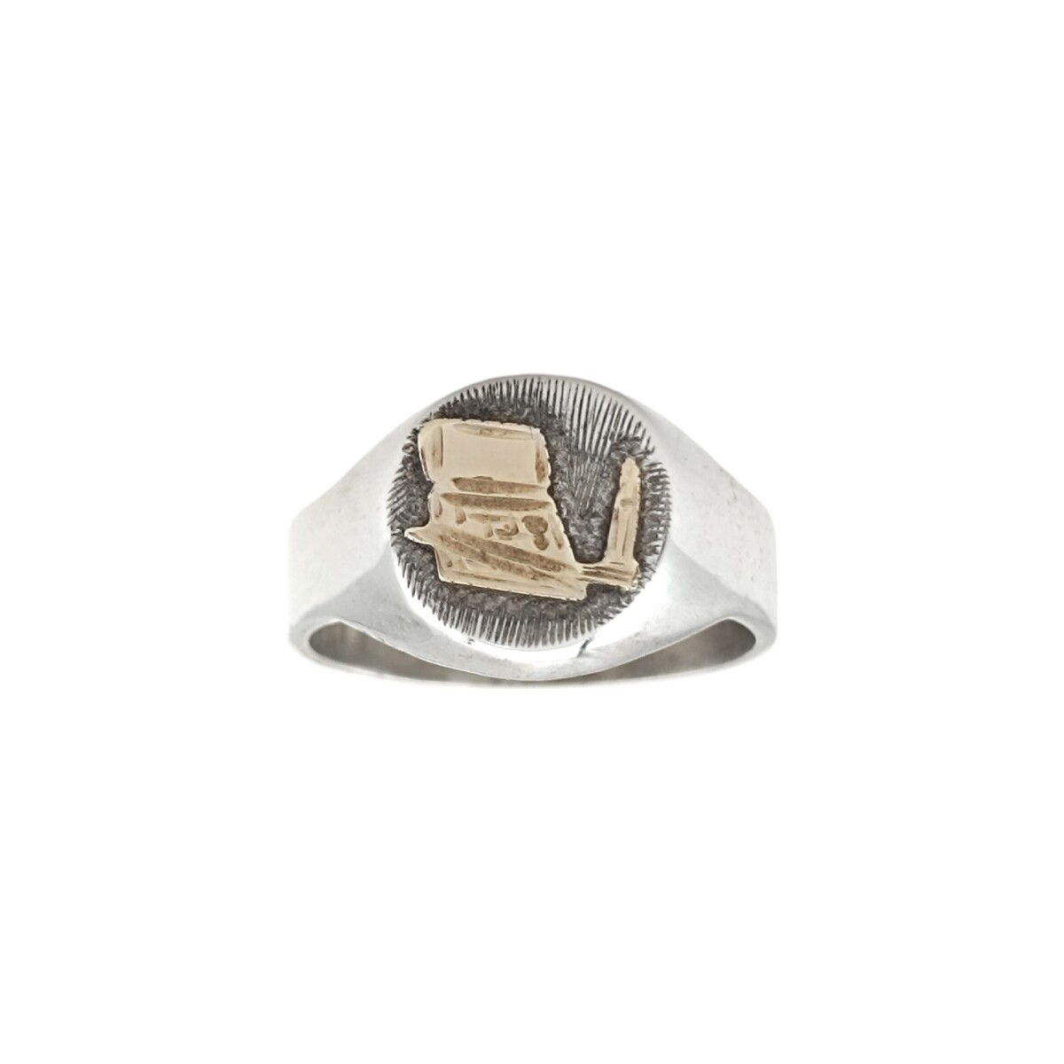 Anillo Profesión Magisterio - Plata y Oro-Sin Piedra-AP5057 - sinpiedra 