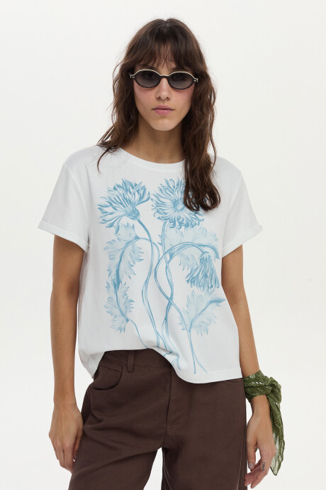 Remera Flora Blanco