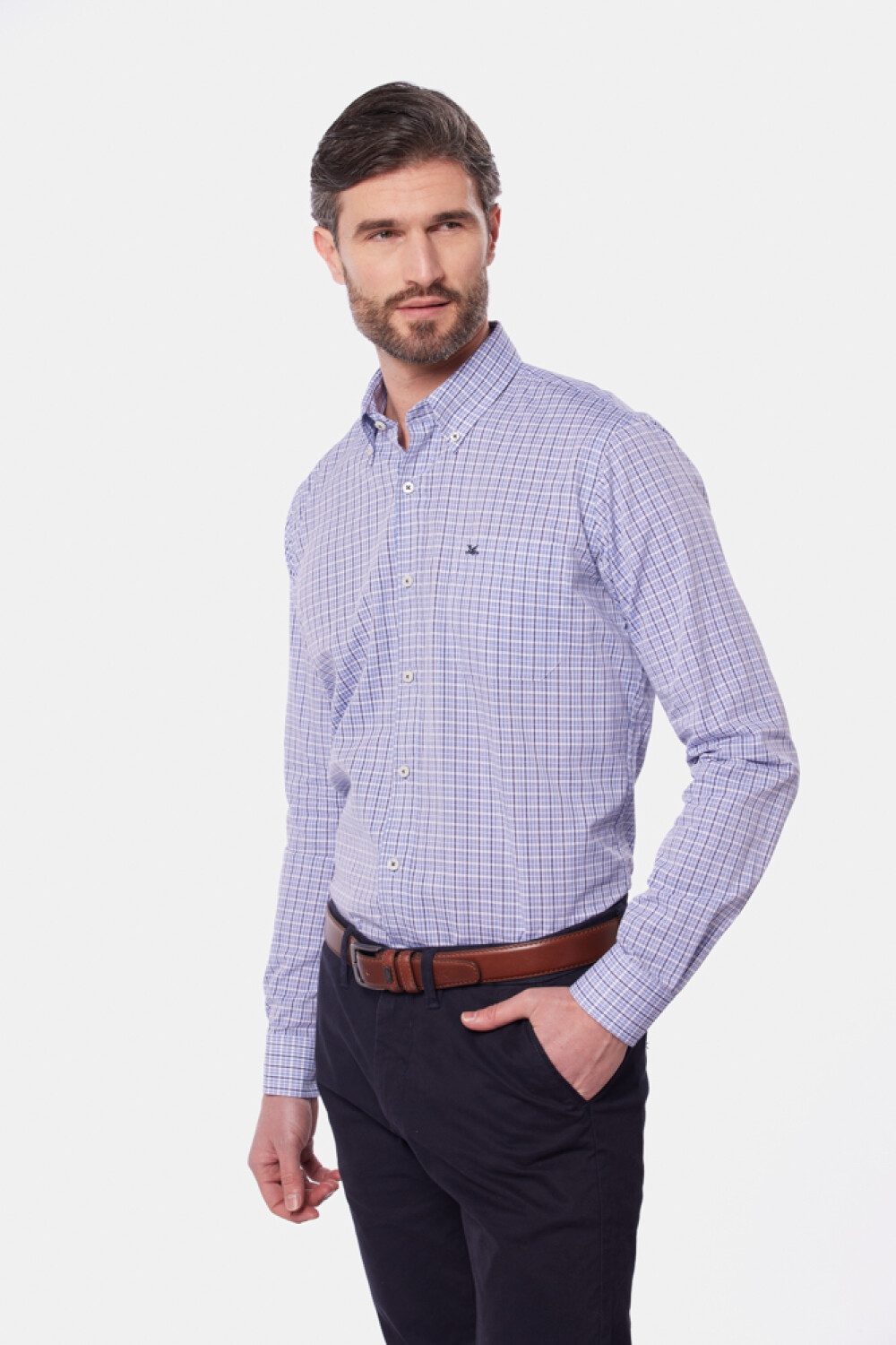 CAMISA SPORT A CUADROS Azul