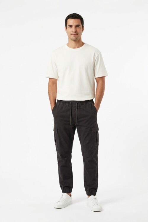 Pantalon jogger cargo NEGRO