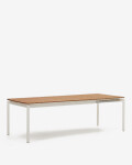 Mesa extensible de exterior Canyelles de polimadera y aluminio blanco mate 180(240) x 100 cm