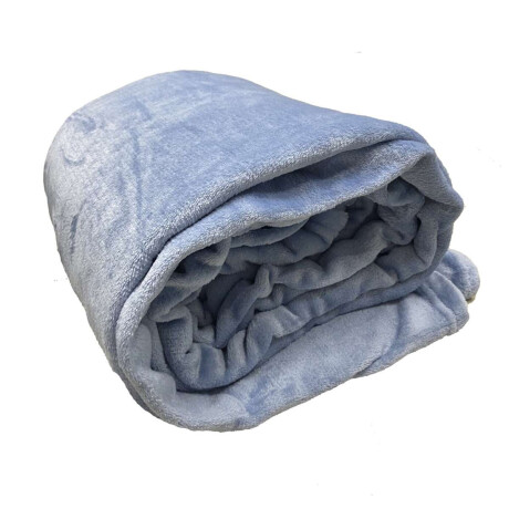 Frazada Flannel 1 Plazas Home Class 150 x 240 cm Azul Piedra