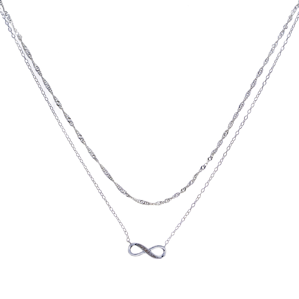 Conjunto de gargantilla en plata 925, INFINITO. 